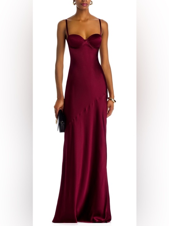 L'AGENCE Dresses & Skirts - L'AGENCE Sayla Silk Maxi Dress in Dark Port